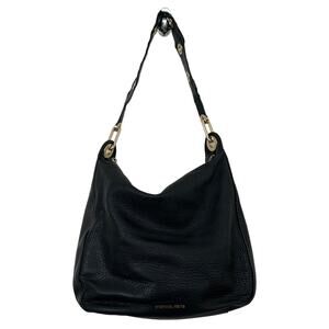 Michael Kors Black Leather Shoulder Bag Grommet Strap